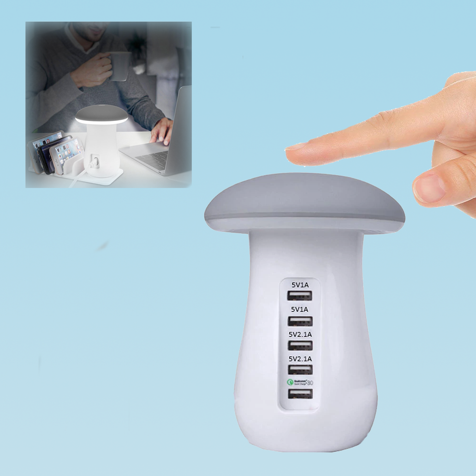 USB Charging Station Lamp